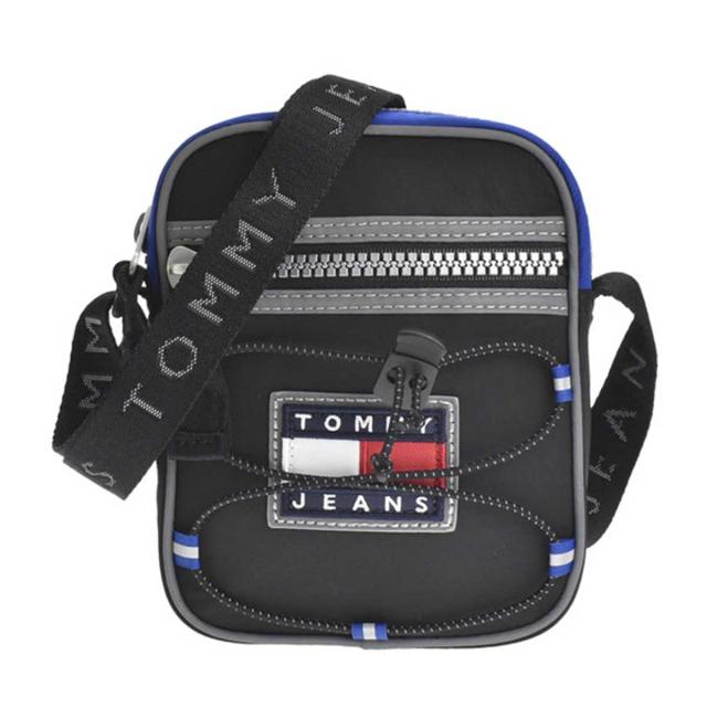 トミーヒルフィガー ジーンズ   JEANS ショルダーバッグ AM0AM08368 0GJ メンズ ブラック 黒斜め掛けショルダーバッグ ブラ