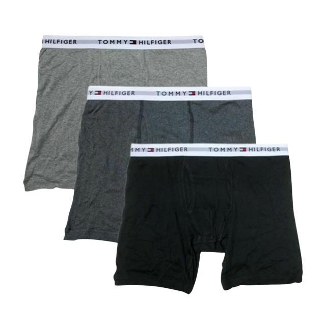 トミーヒルフィガー   ボクサーパンツ 3枚セット お買い得 パック 下着 09TE001 004 メンズ グレー+ダークグレー+ブラック