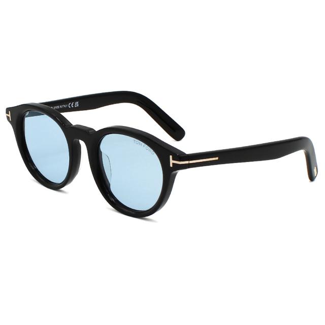 トムフォード TOM FORD サングラス EYEWEAR ボストン アジアンフィット FT1123-D/S 01A 49 メンズ レディース ブラック+ブルー 紫外線対