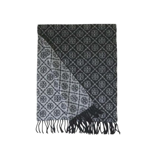 トリーバーチ Tory Burch マフラー ストール ウール カシミヤ カシミア 164571-001 レディース ブラック マフラー ブランド 防寒 人気 贈