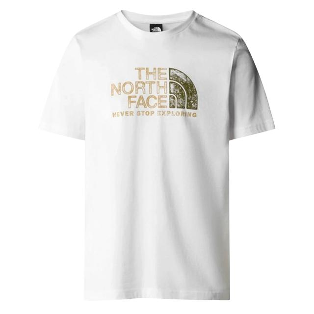 ノースフェイス THE NORTH FACE Tシャツ クルーネック 半袖 ロゴ プリント アウトドア スポーツ NF0A87NW FN4 メンズ ホワイト ブランド 9,500円
