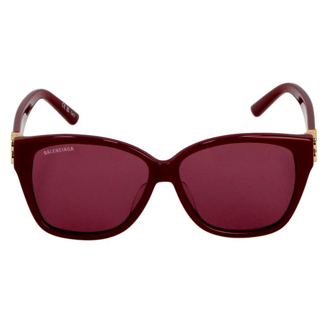 バレンシアガ BALENCIAGA サングラス UVカット BB0135SA-003-KOR フォックス型 レディース バーガンディボルドー+レッド紫外線対策 サン_1