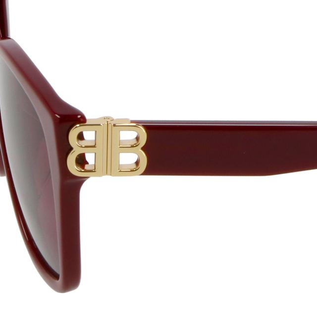 バレンシアガ BALENCIAGA サングラス UVカット BB0135SA-003-KOR フォックス型 レディース バーガンディボルドー+レッド紫外線対策 サン_3