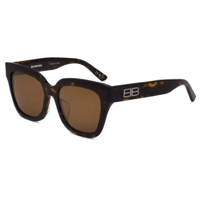バレンシアガ BALENCIAGA サングラス アジアンフィット UVカット BB0237SA-002 スクエア型 メンズ レディース ハバナ+ブラウン 紫外線対