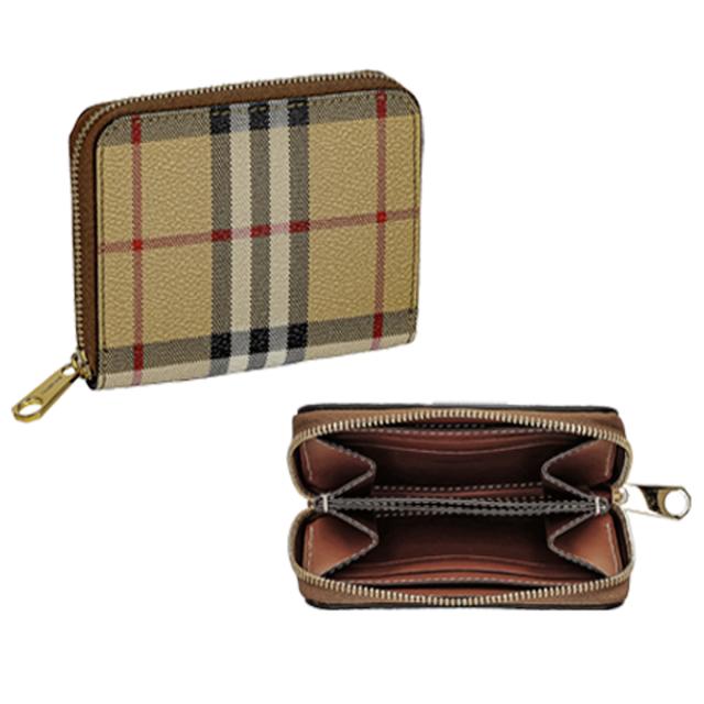 バーバリー BURBERRY コインケース 小銭入れ 8070600 A9534 スモール チェック ジップウォレット レディース アーカイブベージュ 財布 小_1