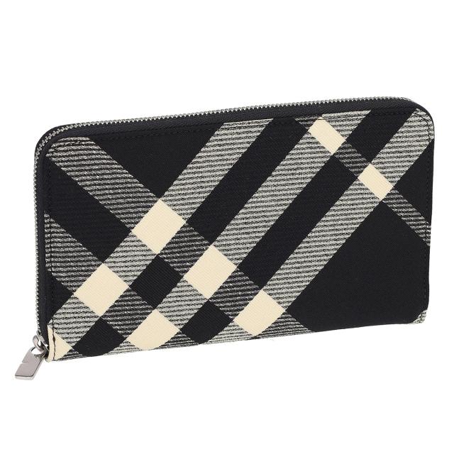 バーバリー BURBERRY 財布 長財布 ラウンドファスナー長財布 小銭入れ付き 8089510 A1189 メンズ ブラック 二つ折り長財布  ブランド 財