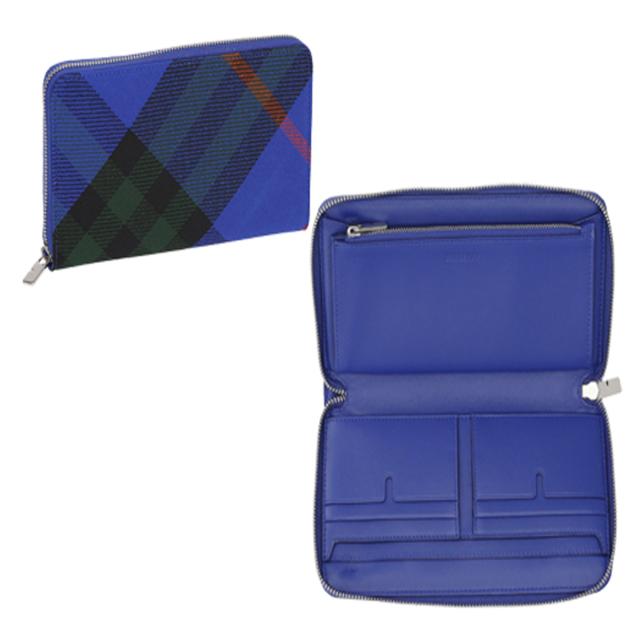 バーバリー BURBERRY 財布 長財布 ラウンドファスナー長財布 小銭入れ付き 8089609 B7323 メンズ ナイト ブルー 二つ折り長財布 ブラン_1