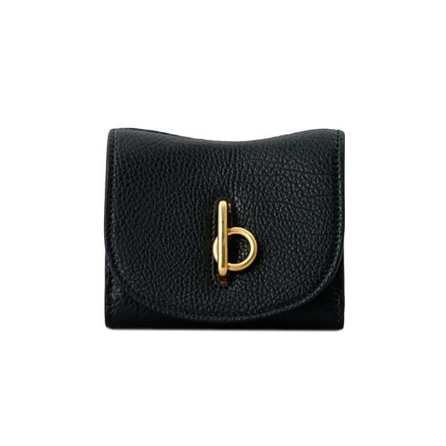 バーバリー BURBERRY 財布 三つ折り財布 折りたたみ財布 小銭入れ付き 8081669 A1189 牛革 レザー レディース ブラック ミニ財布 使いや