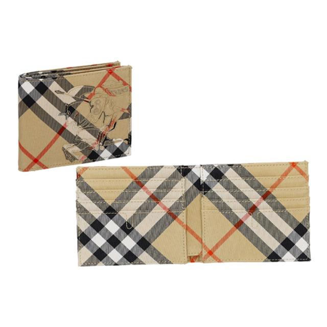 バーバリー BURBERRY 財布 二つ折り財布 折りたたみ財布 小銭入れなし 8097588 A2021 メンズ ベージュ+マルチカラー 財布 使いやすい ブ_1