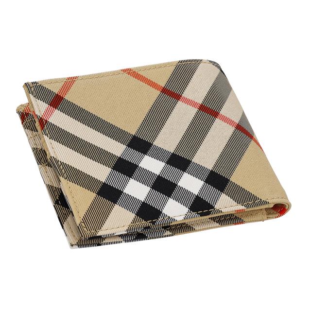 バーバリー BURBERRY 財布 二つ折り財布 折りたたみ財布 小銭入れなし 8097588 A2021 メンズ ベージュ+マルチカラー 財布 使いやすい ブ_2