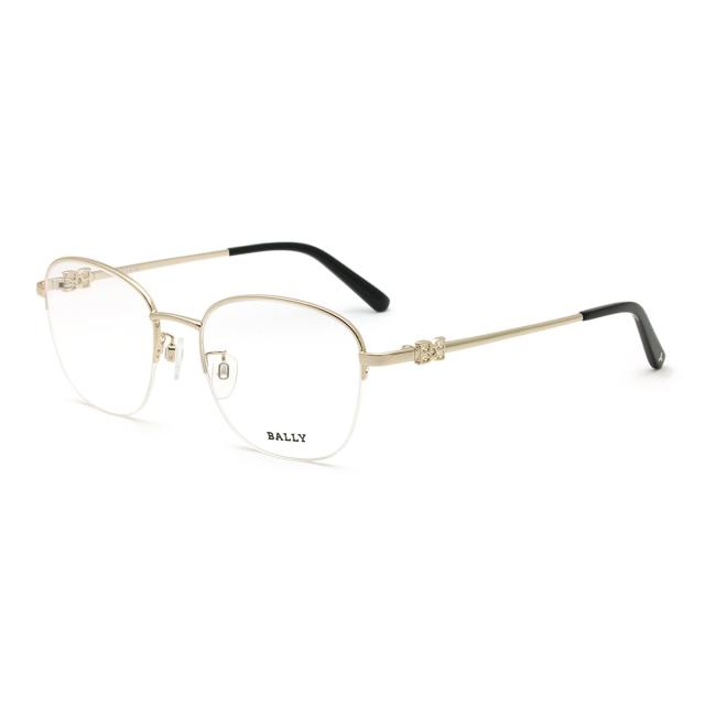 バリー BALLY フレーム メガネ 眼鏡 フレームのみ ノーズパッド アイウェア ウェリントン BY5073-H/V 032 52 レディース ゴールド メガネ