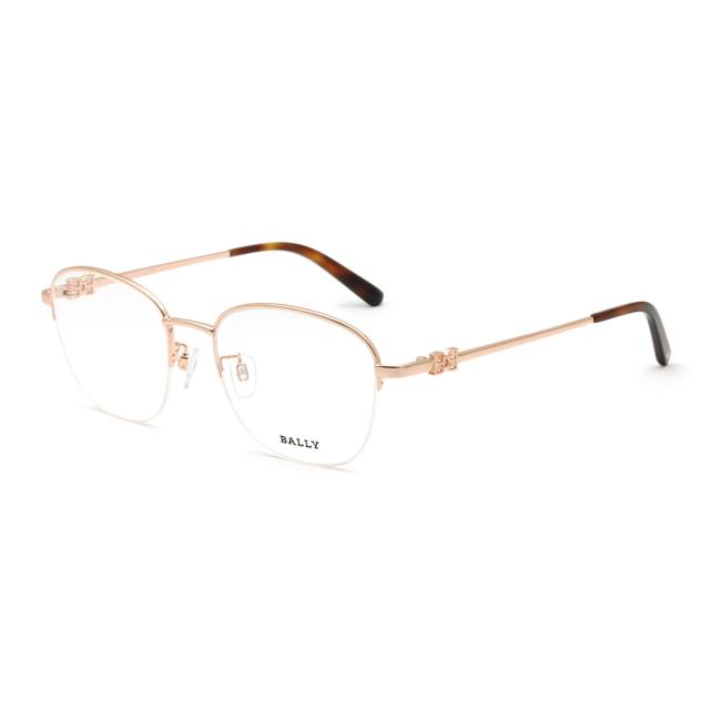 バリー BALLY フレーム メガネ 眼鏡 フレームのみ ノーズパッド アイウェア ウェリントン BY5073-H/V 033 52 レディース ピンクゴールド
