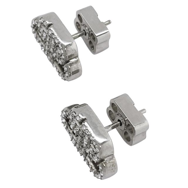 バレンシアガ BALENCIAGA インターロック BBロゴ ラインストーン スタッド ピアス アクセサリー EARRINGS 624203 TZ05S 7155 apbc00010l_1