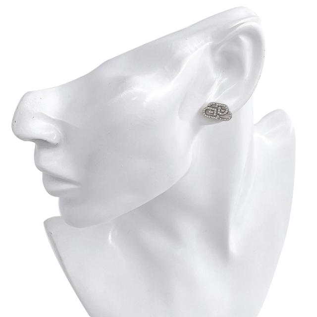 バレンシアガ BALENCIAGA インターロック BBロゴ ラインストーン スタッド ピアス アクセサリー EARRINGS 624203 TZ05S 7155 apbc00010l_3