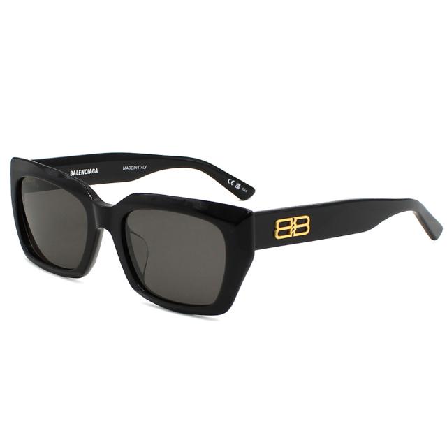 バレンシアガ BALENCIAGA サングラス アジアンフィット アイウェア UVカット ウェリントン BB0272SA-001 ユニセックス ブラック+グレー