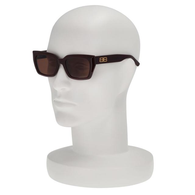 バレンシアガ BALENCIAGA サングラス UVカット アイウェア スクエア BB0272SA-004 レディース メンズ ユニセックス レッド+ブラウン 紫_4