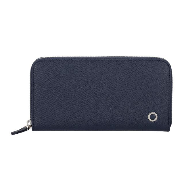 ブルガリ BVLGARI 財布 長財布 ラウンドファスナー長財布 小銭入れ付き 282588 ブルガリ・ブルガリ マン メンズ ネイビー 二つ折り長財布