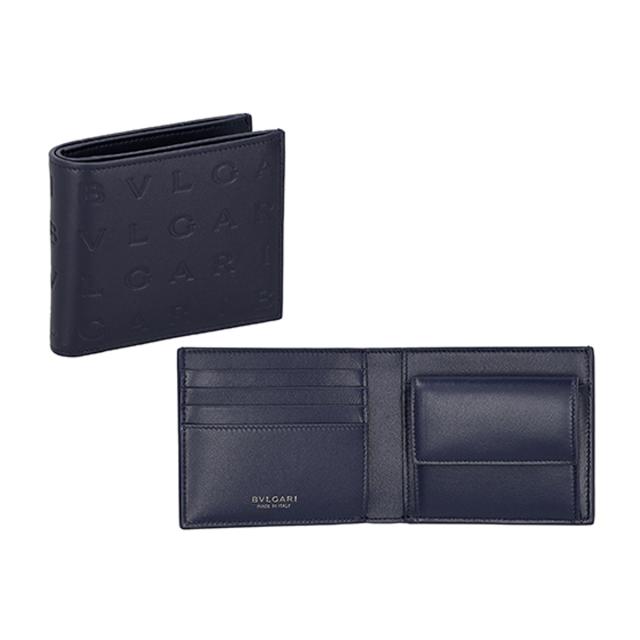 ブルガリ BVLGARI 財布 二つ折り財布 折りたたみ財布 小銭入れ付き 292913 ブルガリ インフィニートゥム メンズ ネイビー 財布 使いやす_1