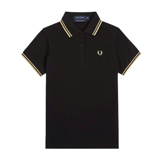 フレッドペリー FRED PERRY ポロシャツ 半袖 コットンピケ ティップライン ロゴ 刺繍 スリムフィット G12 157 レディース ブラック ブラ