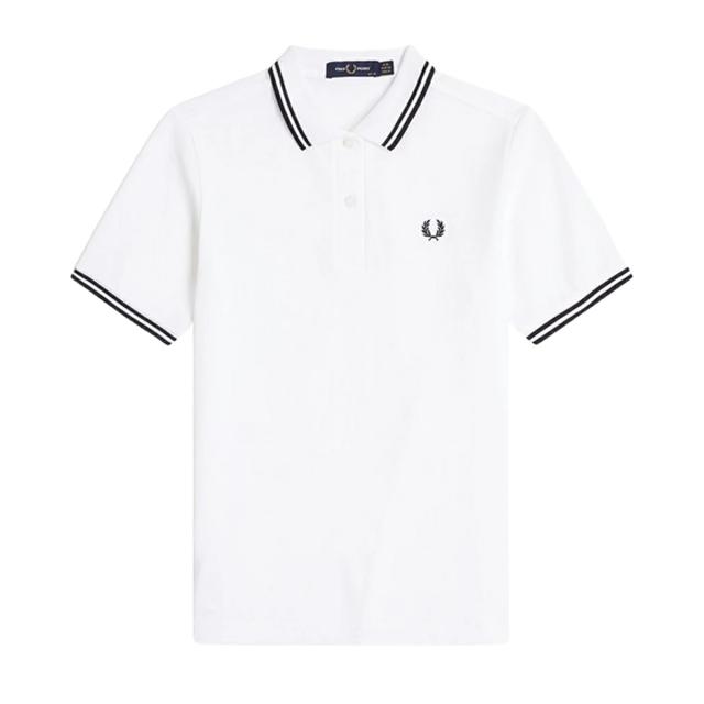 フレッドペリー FRED PERRY ポロシャツ 半袖 コットンピケ ティップライン ロゴ レギュラーフィット G3600 200 レディース ホワイト ブラ