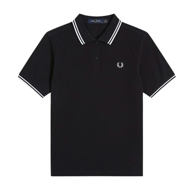 フレッドペリー FRED PERRY ポロシャツ 半袖 コットンピケ ティップライン ロゴ レギュラーフィット G3600 350 レディース ブラック ブラ