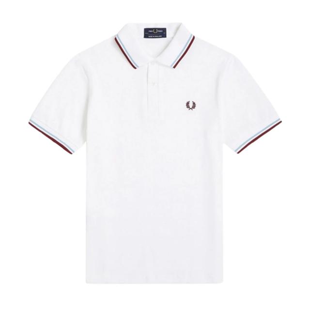 フレッドペリー FRED PERRY ポロシャツ ボックスフィット 刺しゅう ロゴ コットン ピケ 半袖 ライン カジュアル ストリート M12 120 ブラ