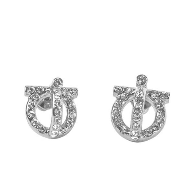 サルバトーレ フェラガモ Salvatore Ferragamo ピアス アクセサリー 760417 736295 EA 3D STRASS ガンチーニ クリスタル PALLADIO+STRASS CRYSTAL シルバー+クリア 結婚式 入学式 卒業式 レディース 上品 ブランド パーティー 20代 30代 40代 50代 母の日 プレゼント 新品