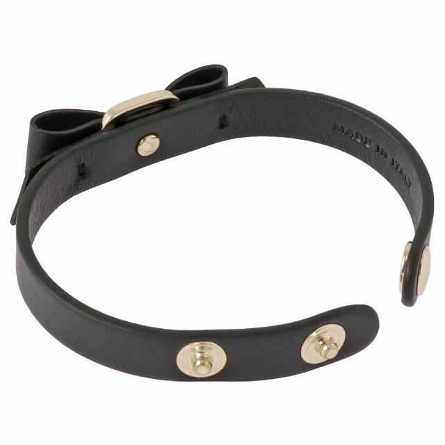 Salvatore Ferragamo サルヴァトーレフェラガモ 762500 670549 BR VERA 1GIR ヴァラ・リボン レザー ブレスレット BK_3