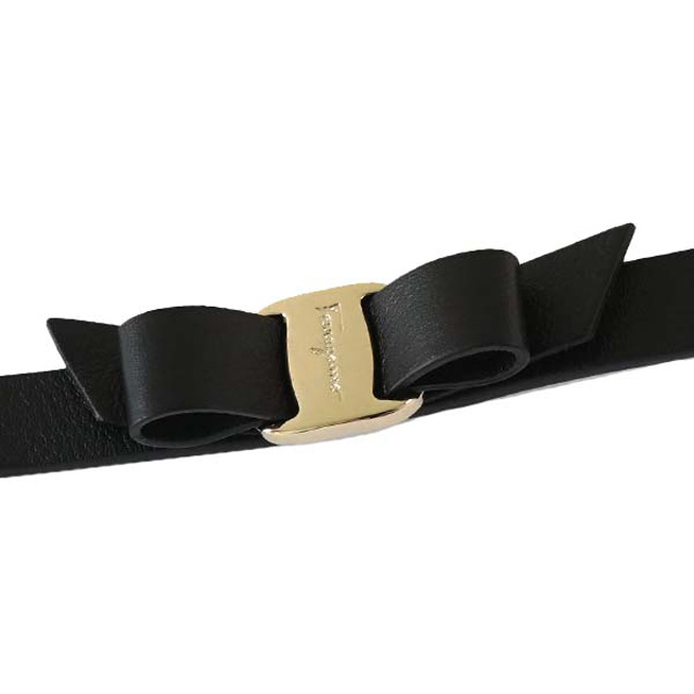 Salvatore Ferragamo サルヴァトーレフェラガモ 762500 670549 BR VERA 1GIR ヴァラ・リボン レザー ブレスレット BK_5