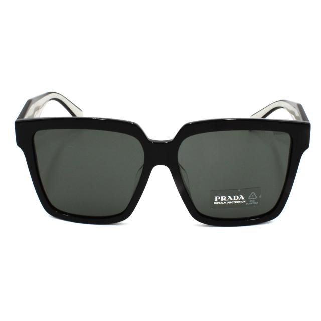プラダ PRADA サングラス UVカット 0PR24ZSF 1AB5S0 57 アイウェア ウェリントン メンズ レディース ブラック ダークグレー 紫外線対策_1