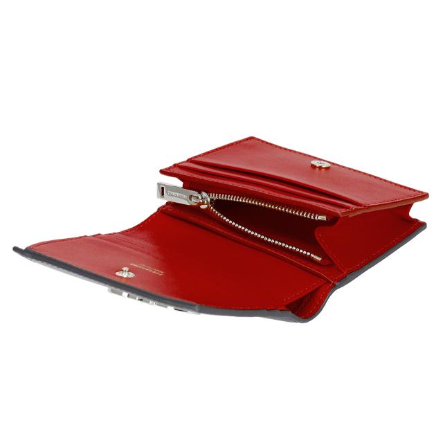 フェラガモ Ferragamo 財布 二つ折り財布 折りたたみ財布 小銭入れ付き 220627 770769 レディース ブラック+レッド系 本革 レザー 財布_4