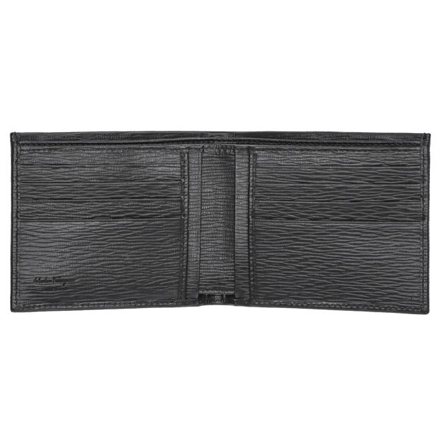 フェラガモ Ferragamo 財布 二つ折り財布 折りたたみ財布 小銭入れなし 66A063 685950 メンズ ブラック 本革 レザー 財布 使いやすい ブ_3