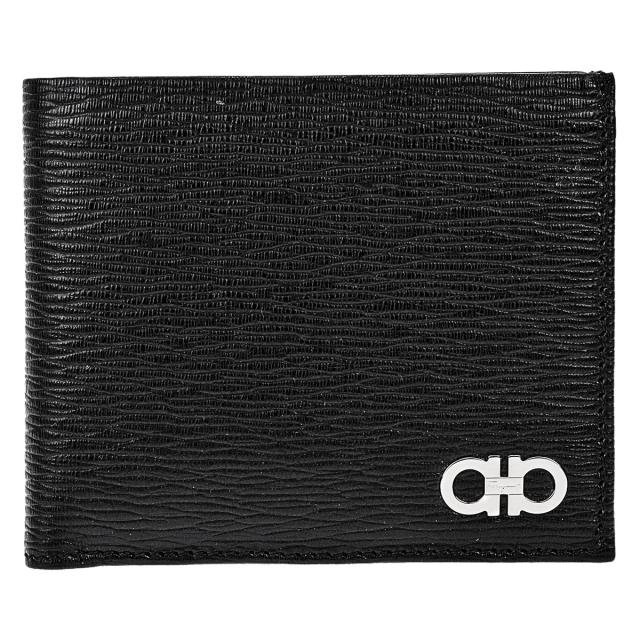 フェラガモ Ferragamo 財布 二つ折り財布 折りたたみ財布 小銭入れ付き 66A065 685986 メンズ ブラック+レッド系 本革 レザー 財布 使い