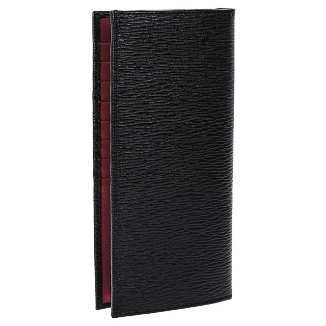 フェラガモ Ferragamo 財布 長財布 小銭入れ付き 66A069 686018 メンズ ブラック+レッド系 本革 レザー 二つ折り長財布 ブランド 財布 お_2