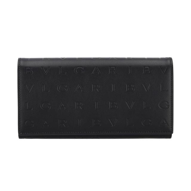 ブルガリ BVLGARI 財布 長財布 小銭入れ付き 291750 ブルガリロゴ ロングウォレット レディース ブラック 二つ折り長財布 ブランド 財布長財布