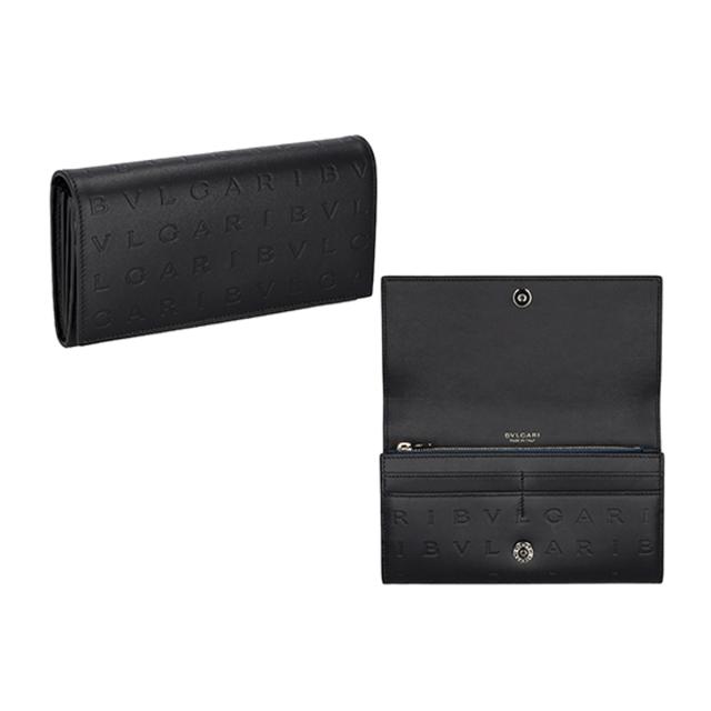 ブルガリ BVLGARI 財布 長財布 小銭入れ付き 291750 ブルガリロゴ ロングウォレット レディース ブラック 二つ折り長財布 ブランド 財布