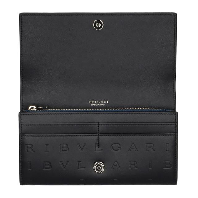 ブルガリ BVLGARI 財布 長財布 小銭入れ付き 291750 ブルガリロゴ ロングウォレット レディース ブラック 二つ折り長財布 ブランド 財布