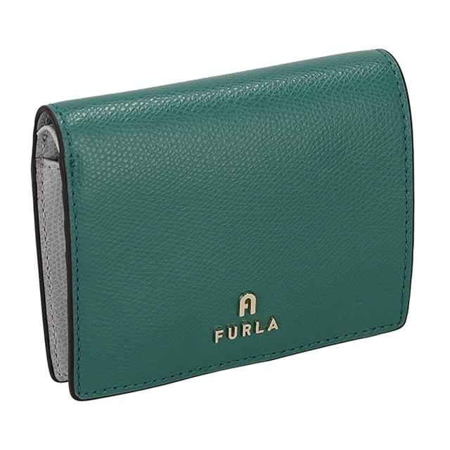 フルラ FURLA 財布 二つ折り財布 折りたたみ財布 小銭入れ付き WP00304-ARE000 4349S レディース グリーン+グレー 本革 レザー 財布 使い