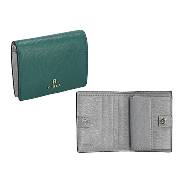 フルラ FURLA 財布 二つ折り財布 折りたたみ財布 小銭入れ付き WP00304-ARE000 4349S レディース グリーン+グレー 本革 レザー 財布 使い_1