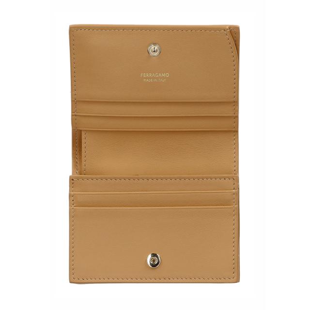フェラガモ Ferragamo 財布 二つ折り財布 折りたたみ財布 小銭入れ付き 220627 770857 レディース キャメル ブラウン キャメル 財布 使い_3