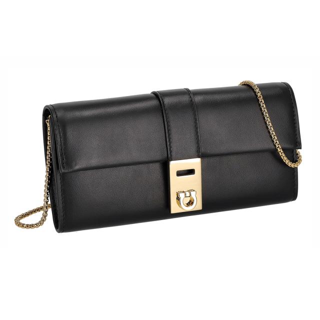 フェラガモ Ferragamo 財布 長財布 小銭入れ付き バッグ ショルダーバッグ お財布ショルダー チェーンウォレット 220668 775132 二つ折り