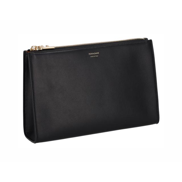 フェラガモ Ferragamo ポーチ マルチケース セカンドバッグ クラッチバッグ サブバッグ 220801 775308 レディース ブラック+ブラウン ポ