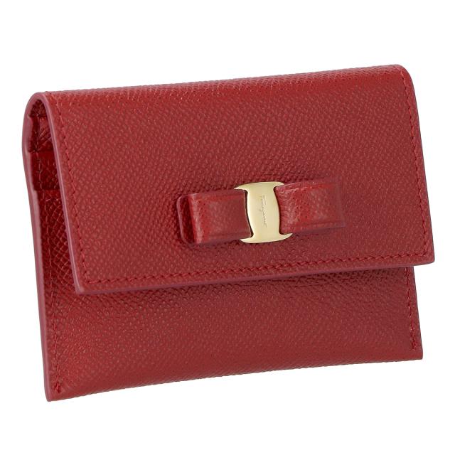 フェラガモ Ferragamo カードケース 名刺入れ 22d155 683531 VARA ヴァラ リボン レディース LIPSTICK レッド カードケース ブランド 人