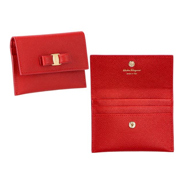 フェラガモ Ferragamo カードケース 名刺入れ 22d155 683531 VARA ヴァラ リボン レディース LIPSTICK レッド カードケース ブランド 人_1