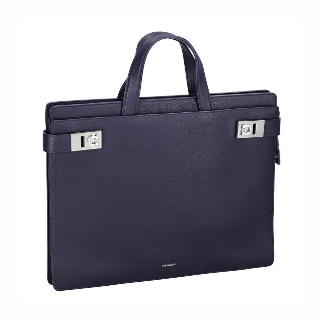 フェラガモ Ferragamo バッグ ビジネスバッグ ブリーフケース 書類カバン 241258 776592 メンズ ネイビー 本革 レザー ビジネス 通勤 機