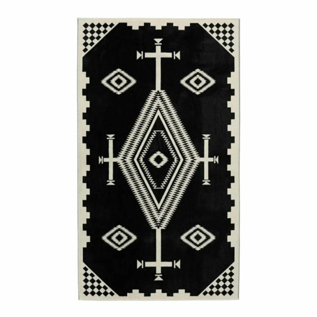 ペンドルトン PENDLETON スパタオル バスタオル オーバーサイズ ジャガード ブランケット ラグ インテリア アウトドア XB233 Black/White