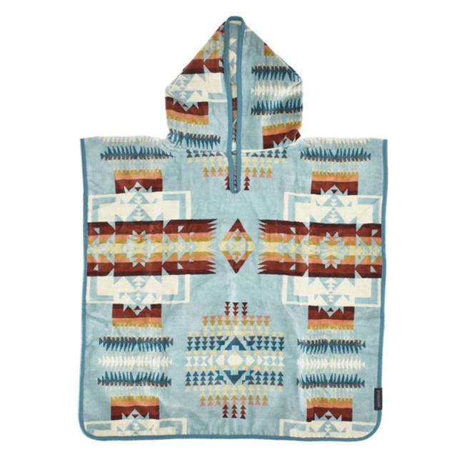 ペンドルトン PENDLETON バスタオル ポンチョ ワイドバスタオル XB243-51128 CHILD JACQUARD HOODED TOWEL キッズ AQUA ブルー+マルチ PE