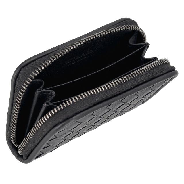 ボッテガヴェネタ BOTTEGA VENETA コインケース 小銭入れ ラウンドファスナー 114075 V3UN1 1275 イントレチャート ブラック 本革 レザー_4