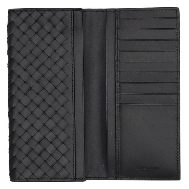 ボッテガヴェネタ BOTTEGA VENETA 財布 長財布 フラップ式長財布 かぶせ 小銭入れなし 120697 V47W1 1000 イントレチャート 二つ折り長財