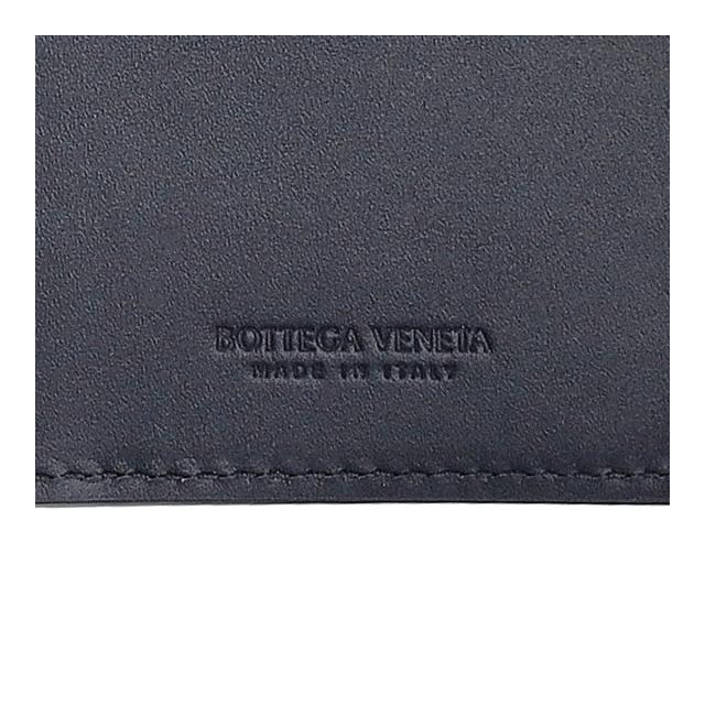 ボッテガヴェネタ BOTTEGA VENETA 財布 長財布 小銭入れなし イントレチャート 120697 V47W1 8836 メンズ ネイビー 本革 レザー 二つ折り